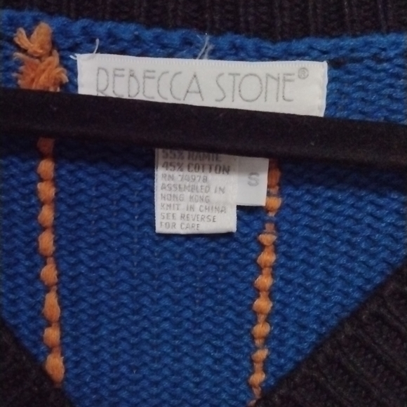 Rebecca Stone sweater sz S color blue red yellow in good condition - Picture 5 of 9